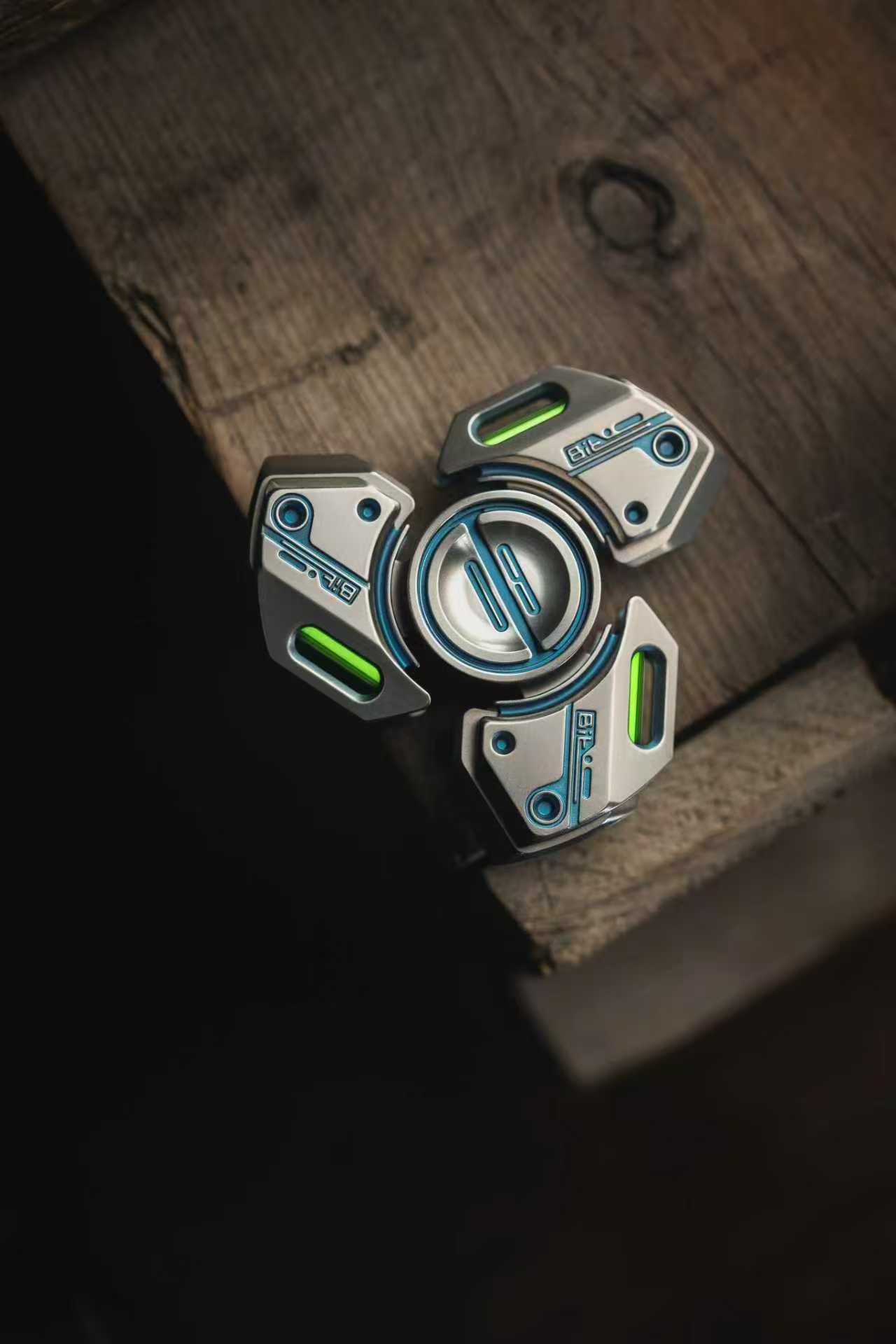 Lautie Bit 09 Titanium Blue Hand Gyro Fidget Spinner for Collection & Gift