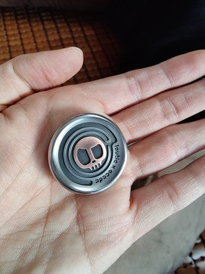 Lautie x ACEdc Superconductive Coin Cap Shape Hand Push Slider | Lautie ACEdc Milky Coin Hand Fidget Slider | Lautie EDC Coin Shape Slider for Collection