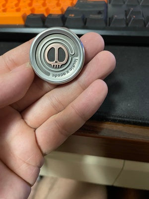 Lautie x ACEdc Superconductive Coin Cap Shape Hand Push Slider | Lautie ACEdc Milky Coin Hand Fidget Slider | Lautie EDC Coin Shape Slider for Collection