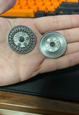 Lautie x ACEdc Superconductive Coin Cap Shape Hand Push Slider | Lautie ACEdc Milky Coin Hand Fidget Slider | Lautie EDC Coin Shape Slider for Collection