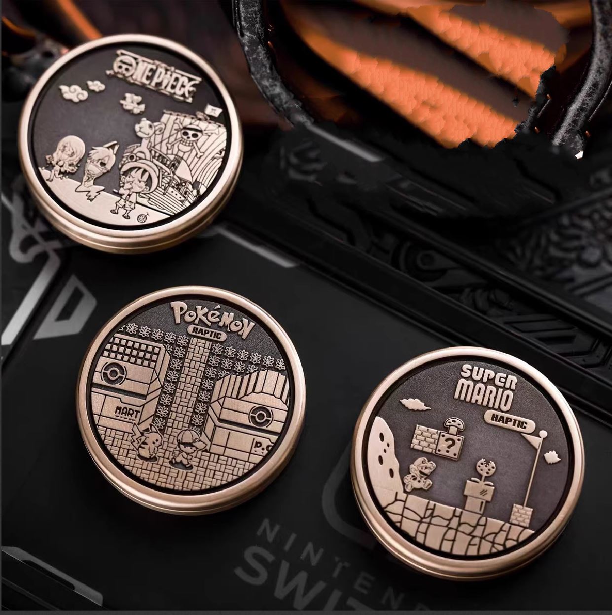 Mini ACEDC Stainless Steel Cartoon Theme Coin Shape Push Slider | Metal Theme Coin Push Slider | Mini EDC Cartoon Coin Slider for Collection