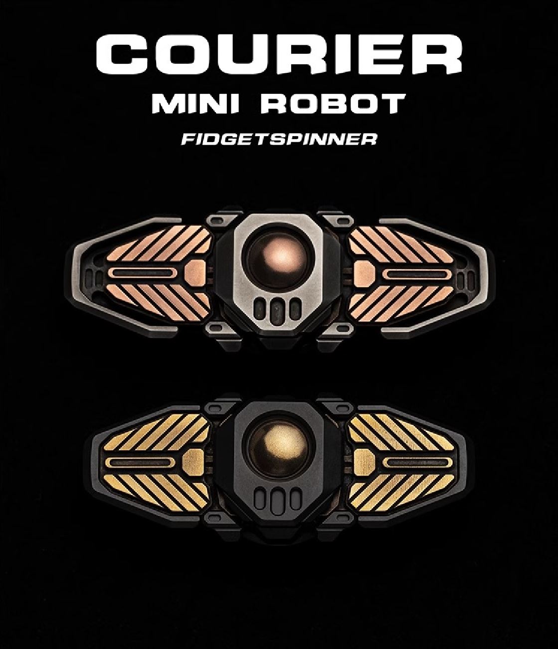 WANWU Courier Mini Robot Stainless Steel Hand Gyro Fidget Spinner | WANWU Courier Mini Robot EDC Hand Spinner | Mini Robot Courier PPB Steel Hand Fidget for Gift & Collection