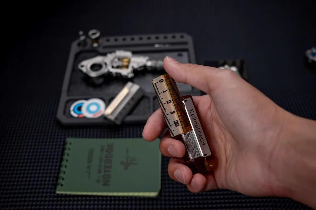 EDCELL x ROGUE Co-Branded "Deception Ruler" Mechanical Push Slider | EDCELL x ROUGUE EDC Haptic Hand Deception Ruler Fidget Slider for Collection &amp; Gift