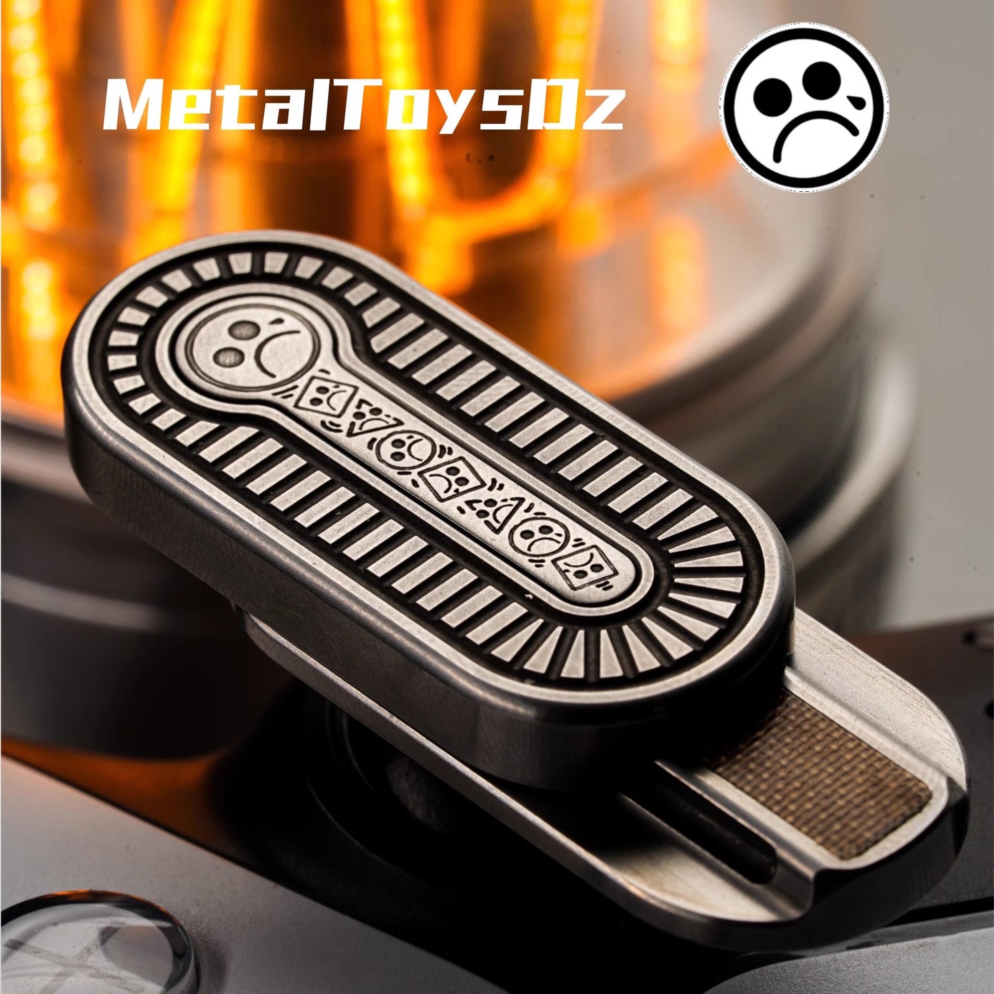 Metal Toys Dz Top-F Stainless Steel Mechanical Hand Push Slider | Metal Toys Dz Top-F Brass EDC Hand Slider | Top-F Metal Fidget for Gift & Collection