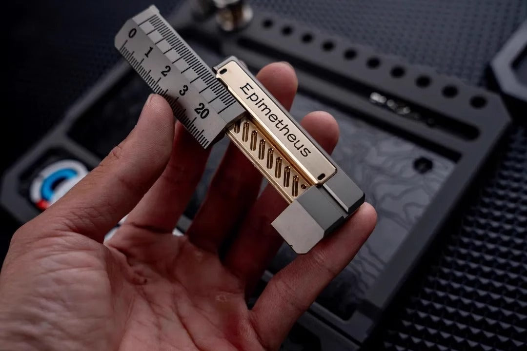 EDCELL x ROGUE Co-Branded "Deception Ruler" Mechanical Push Slider | EDCELL x ROUGUE EDC Haptic Hand Deception Ruler Fidget Slider for Collection &amp; Gift