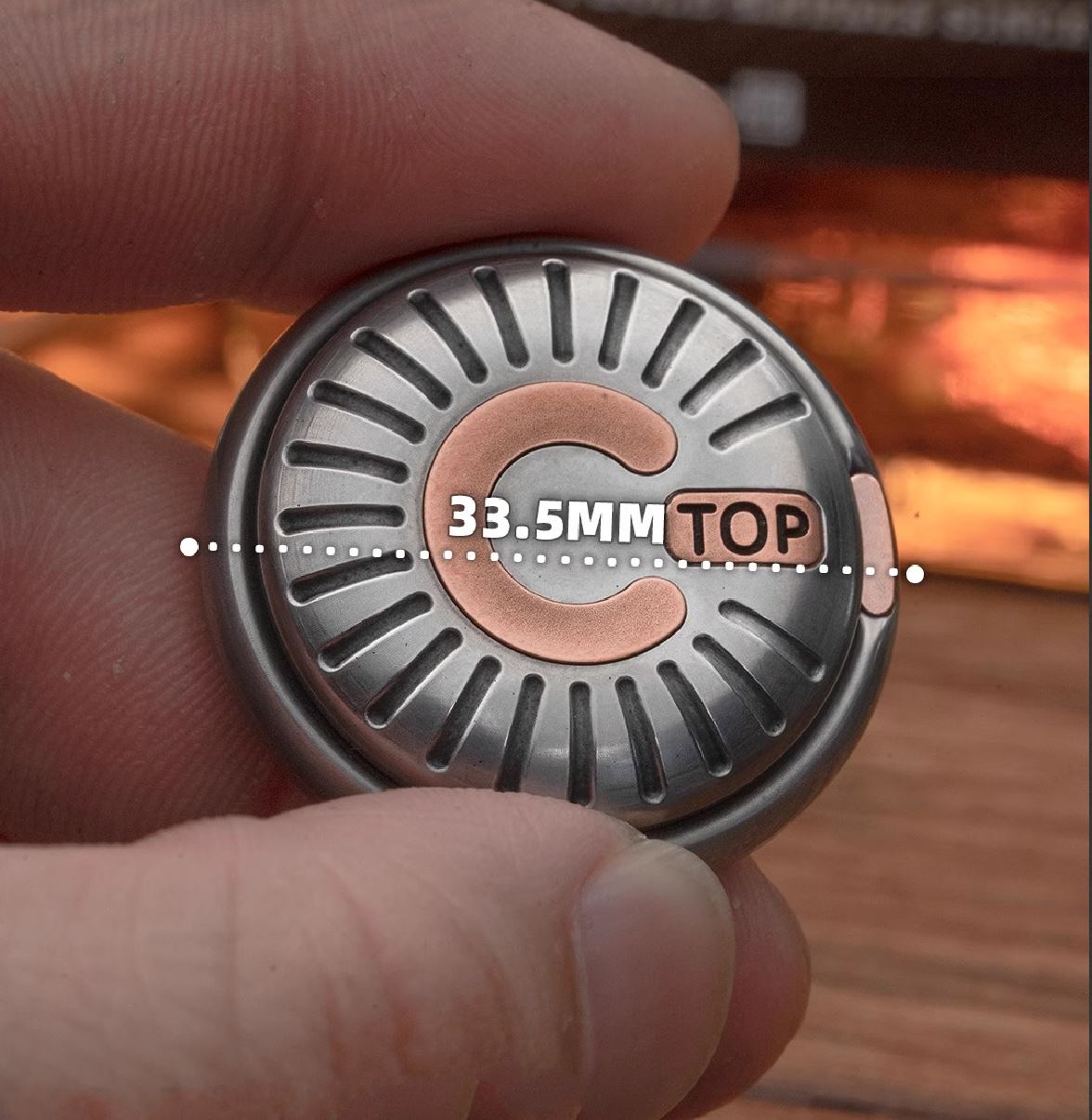 MetalToys DZ Top-C Mechanical Coin Shape Hand Slider | Top - C Stainless Steel Mechanical Coin Fidget Slider for Collection &amp; Gift