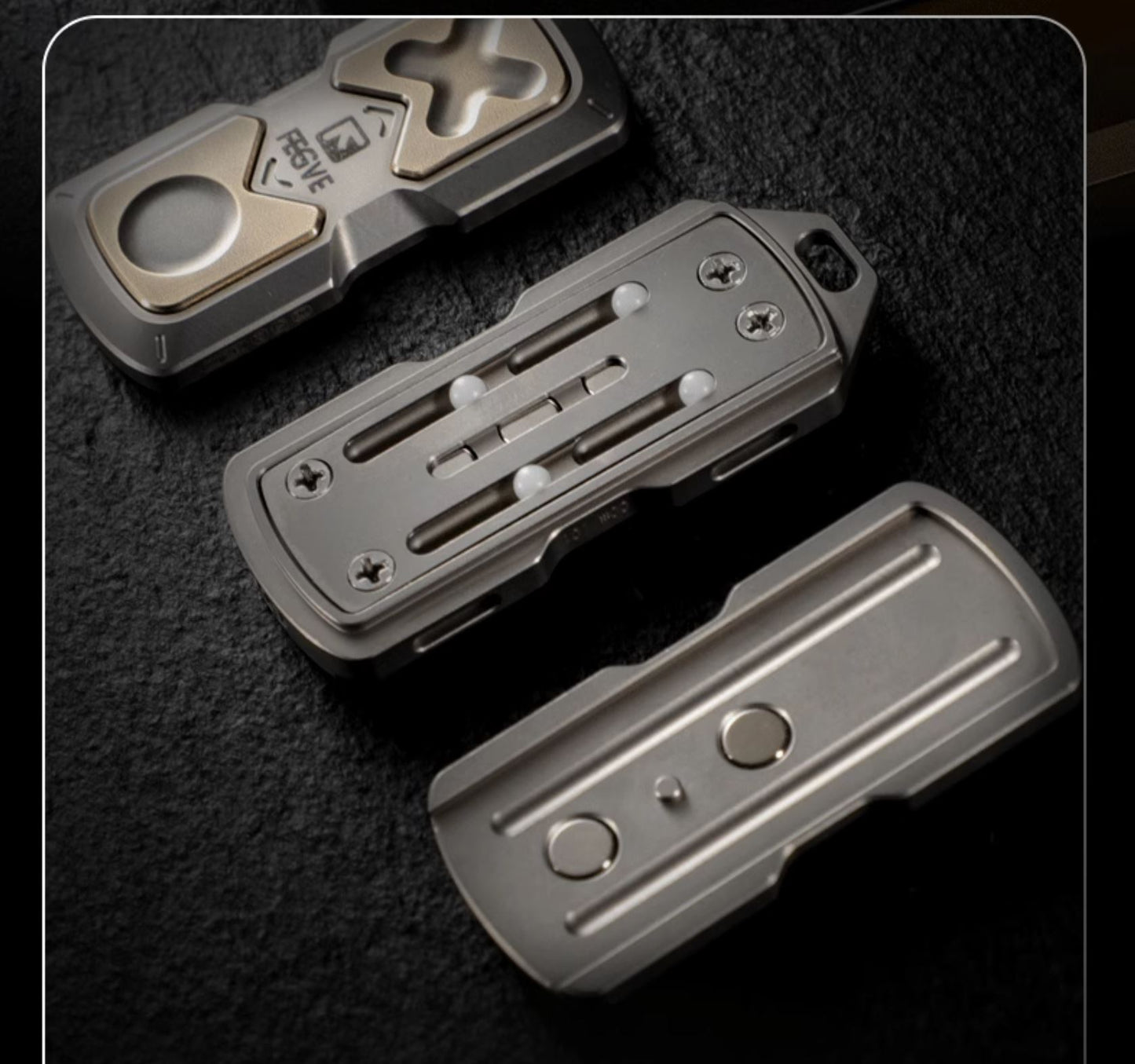 New FEGVE 101 Series Titanium TC4 Three Layer Hand  Haptic Push Slider | New FEGVE  Fidget Toy Hand Push PPB Decompression| FEGVE EDC Push Slider for Gift & Collection