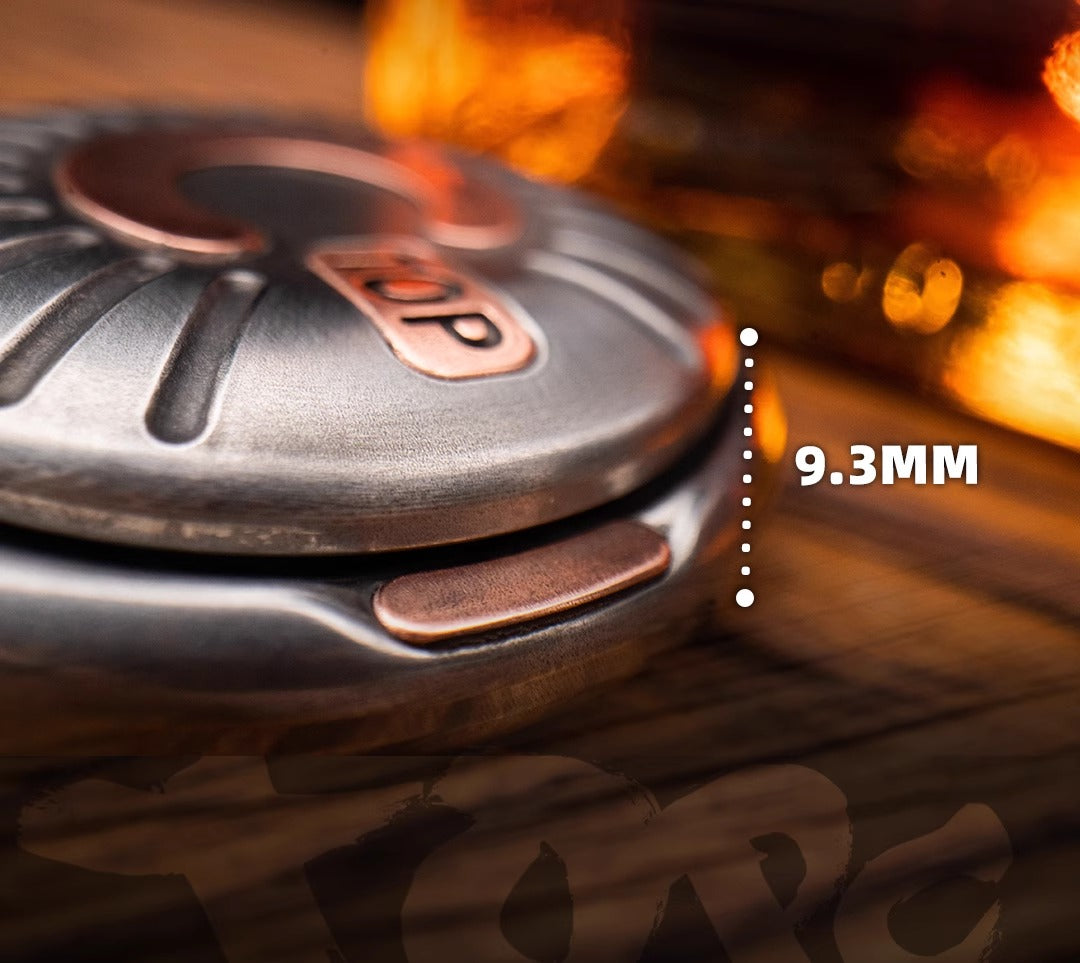 MetalToys DZ Top-C Mechanical Coin Shape Hand Slider | Top - C Stainless Steel Mechanical Coin Fidget Slider for Collection &amp; Gift