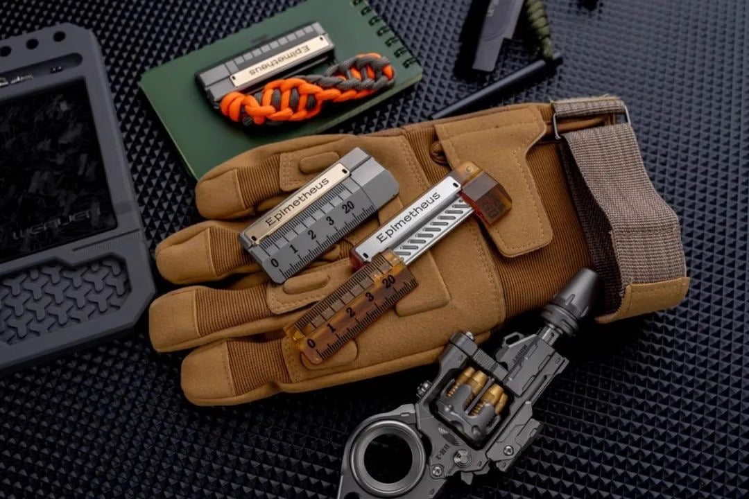 EDCELL x ROGUE Co-Branded "Deception Ruler" Mechanical Push Slider | EDCELL x ROUGUE EDC Haptic Hand Deception Ruler Fidget Slider for Collection &amp; Gift