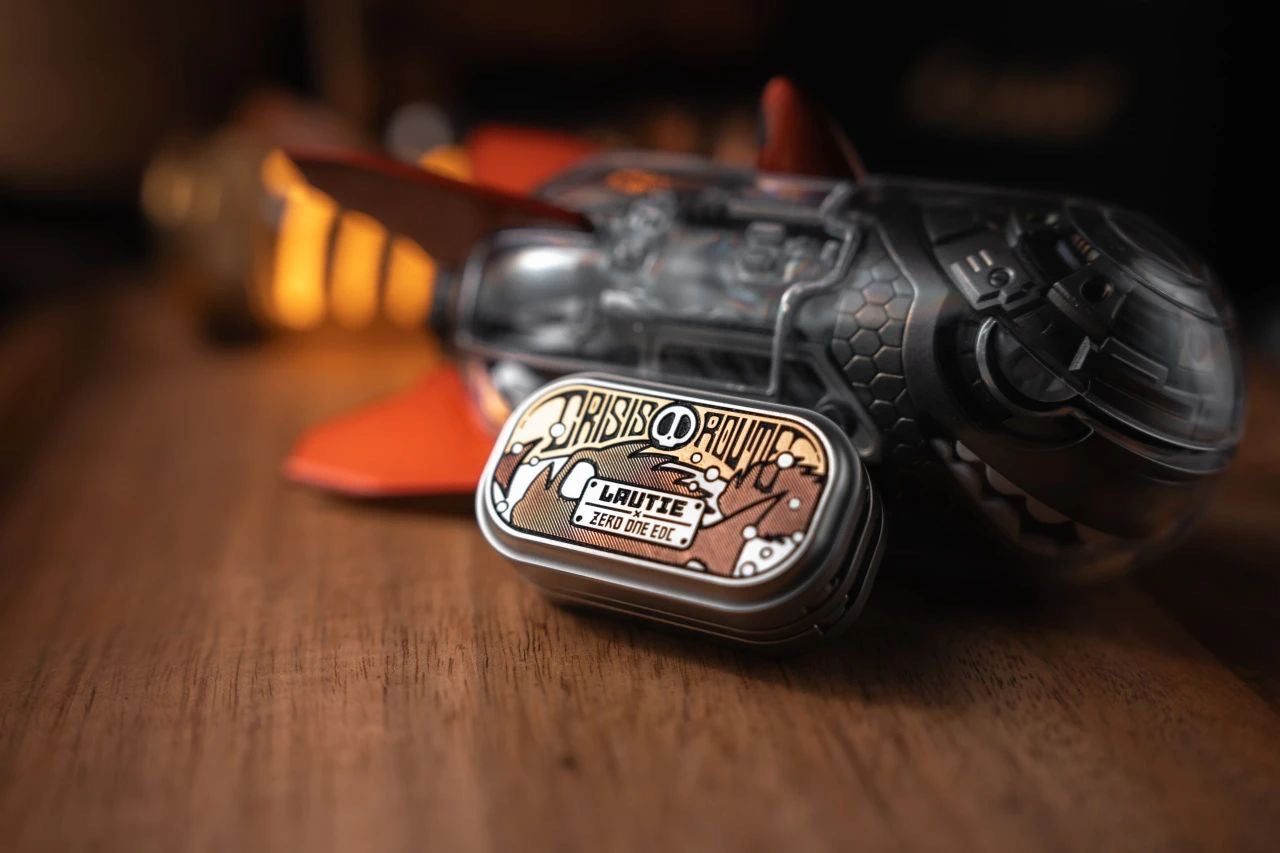 Lautie x 01EDC Co-Branded "Crisis Route" Mechanical Push Slider | Lautie x ZeroOne EDC "Crisis Route" Haptic Hand Fidget Slider for Collection & Gift