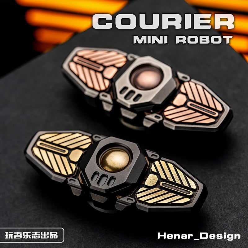 WANWU Courier Mini Robot Stainless Steel Hand Gyro Fidget Spinner | WANWU Courier Mini Robot EDC Hand Spinner | Mini Robot Courier PPB Steel Hand Fidget for Gift & Collection