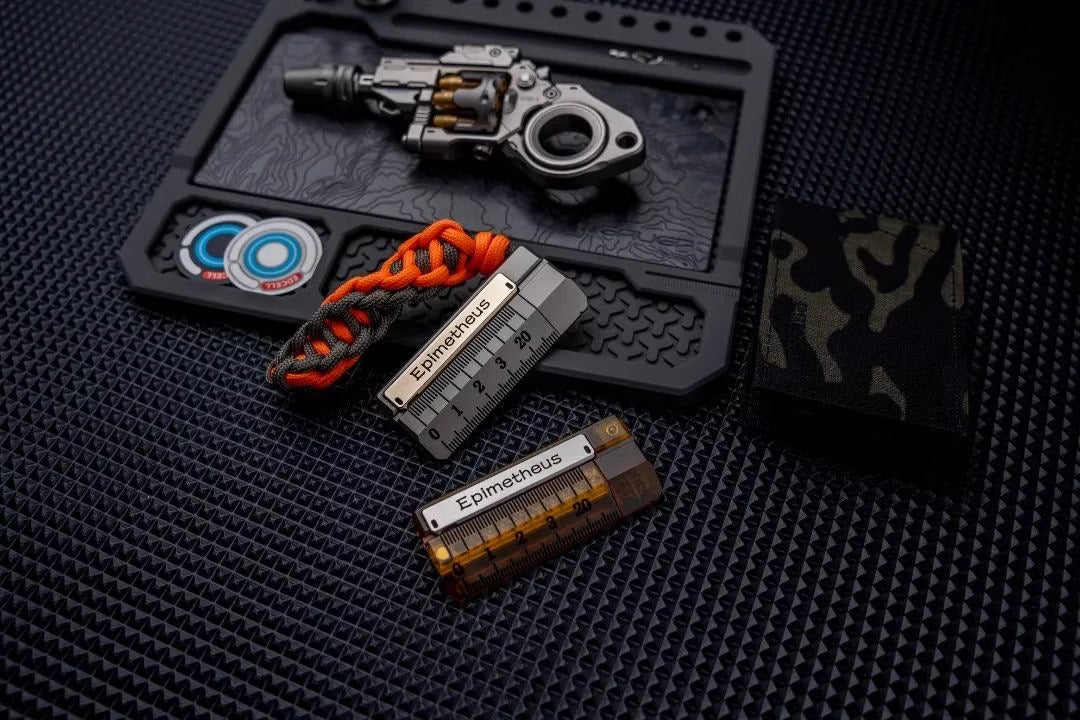 EDCELL x ROGUE Co-Branded "Deception Ruler" Mechanical Push Slider | EDCELL x ROUGUE EDC Haptic Hand Deception Ruler Fidget Slider for Collection &amp; Gift