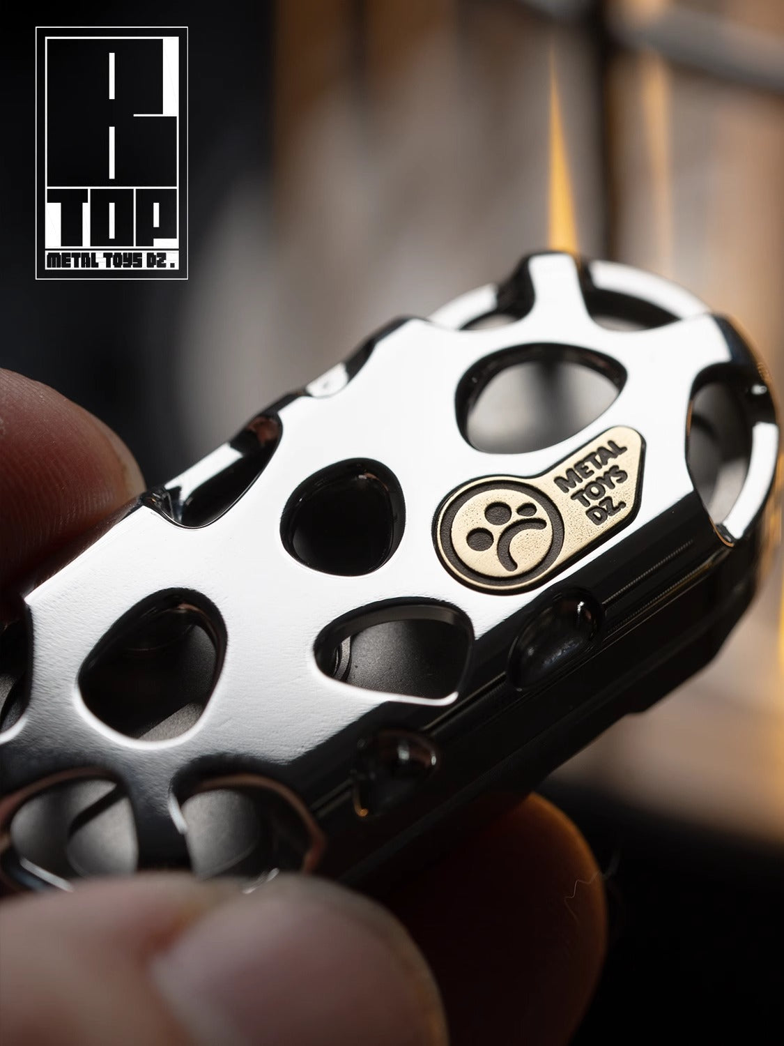Metal Toys Dz Top-B "KONG" Hand Push Haptic Slider | Dz Top-B "KONG" EDC Hand Haptic Push Slider Push Pop Fidget Toys | Metal Fidget Push Pop Toys Anti-Stress Autism ADHD Hand Slider for Gift