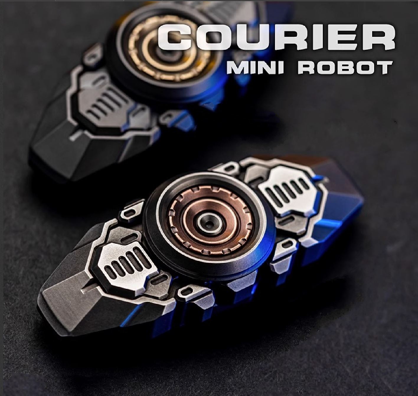 WANWU Courier Mini Robot Stainless Steel Hand Gyro Fidget Spinner | WANWU Courier Mini Robot EDC Hand Spinner | Mini Robot Courier PPB Steel Hand Fidget for Gift & Collection