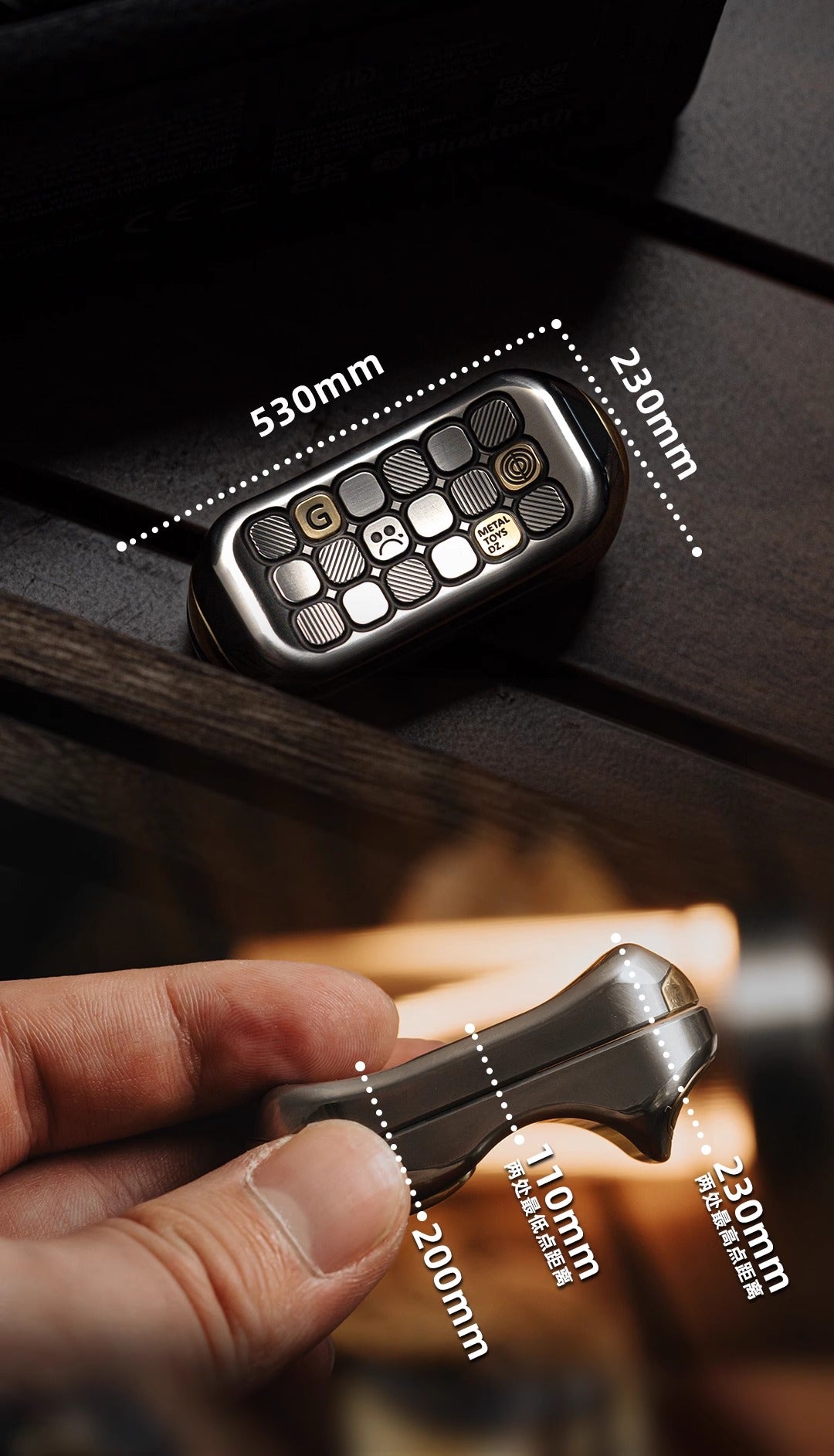 Metal Toys Dz Top-G Glory Hand Push Haptic Slider | Dz Top-G Glory EDC Hand Haptic Push Slider Push Pop Fidget Toys | Metal Fidget Push Pop Toys Anti-Stress Autism ADHD Hand Slider for Gift
