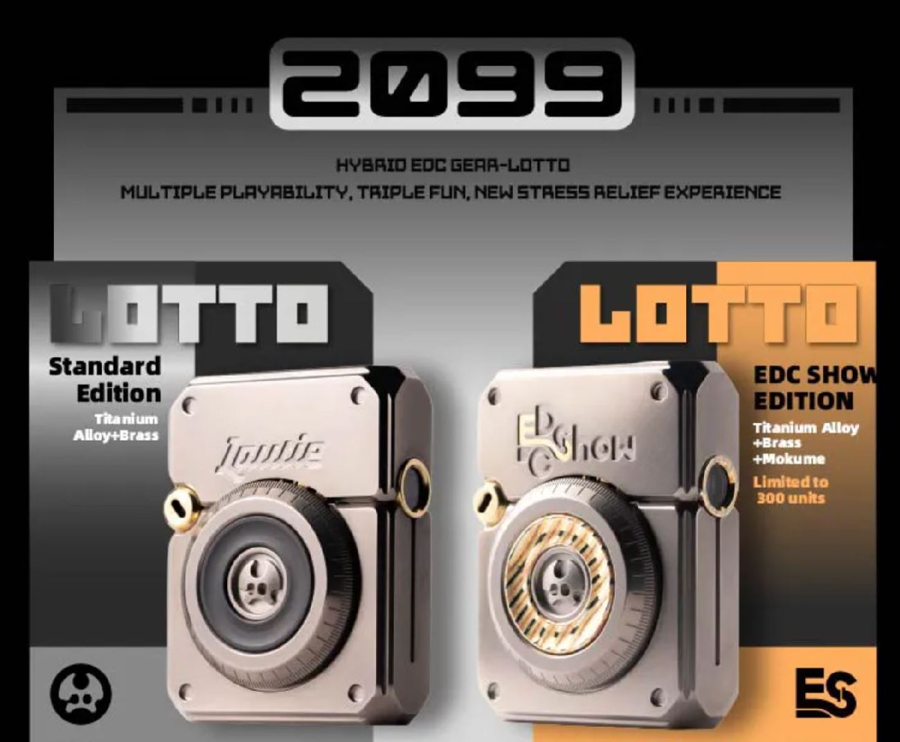 New Lautie 2099 Series Lotto Titanium Lighter Box Gyro Fidget Slider Spinner for Collection & Gift