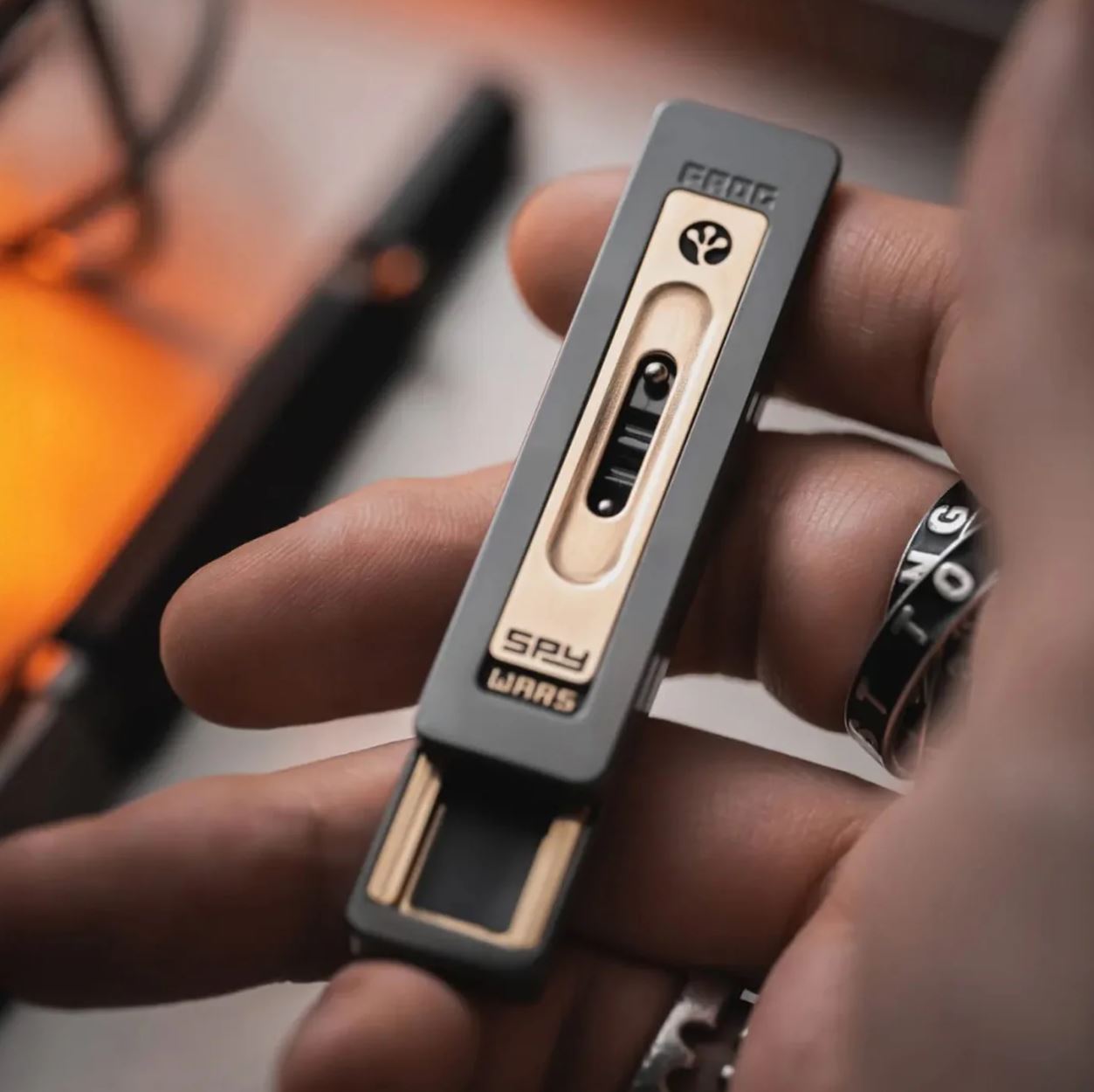 LAUTIE “Frog” Mechanical Fidget Slider | Lautie "Frog" Hand Haptic Slider EDC for Collection & Gift