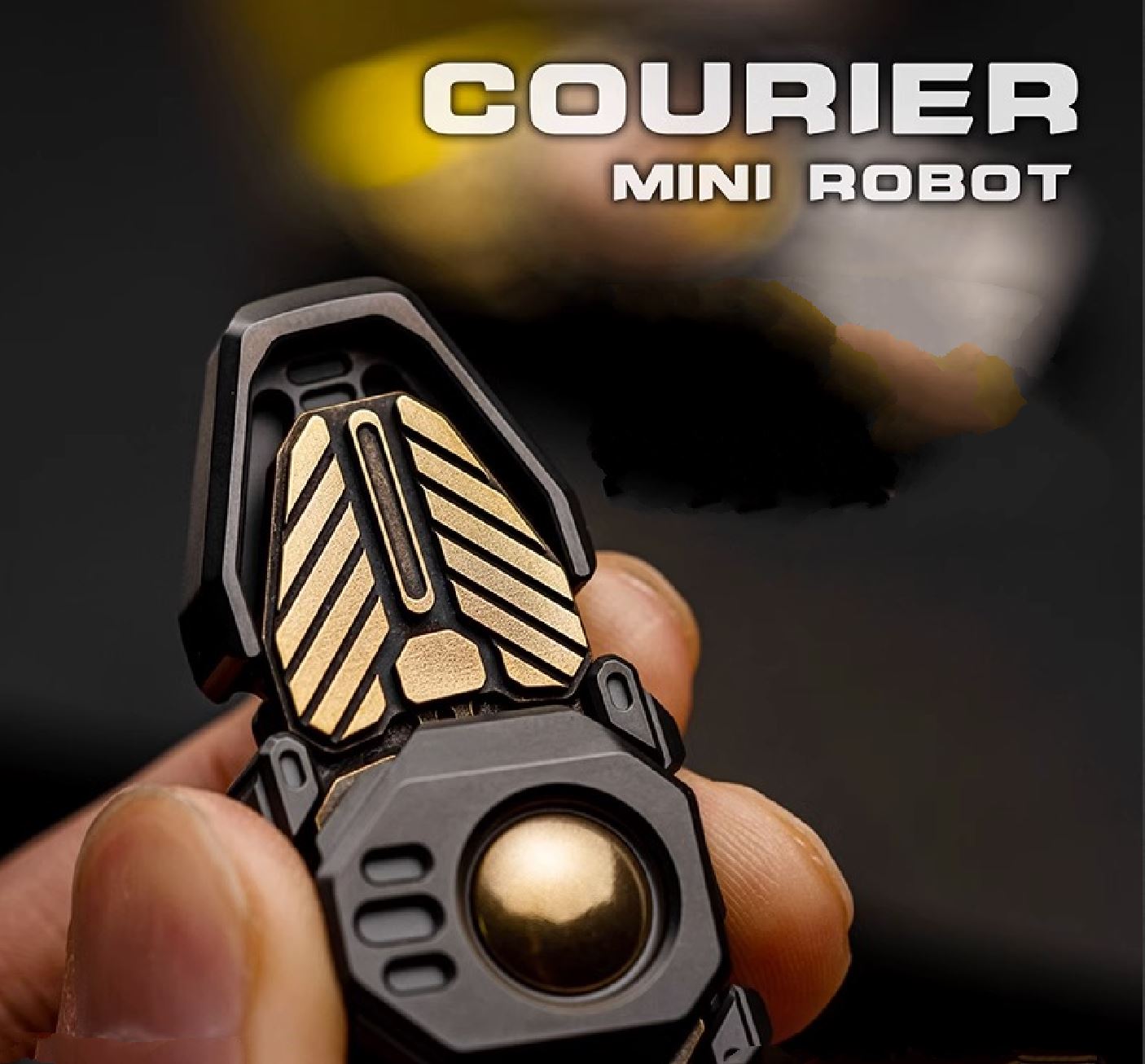 WANWU Courier Mini Robot Stainless Steel Hand Gyro Fidget Spinner | WANWU Courier Mini Robot EDC Hand Spinner | Mini Robot Courier PPB Steel Hand Fidget for Gift & Collection