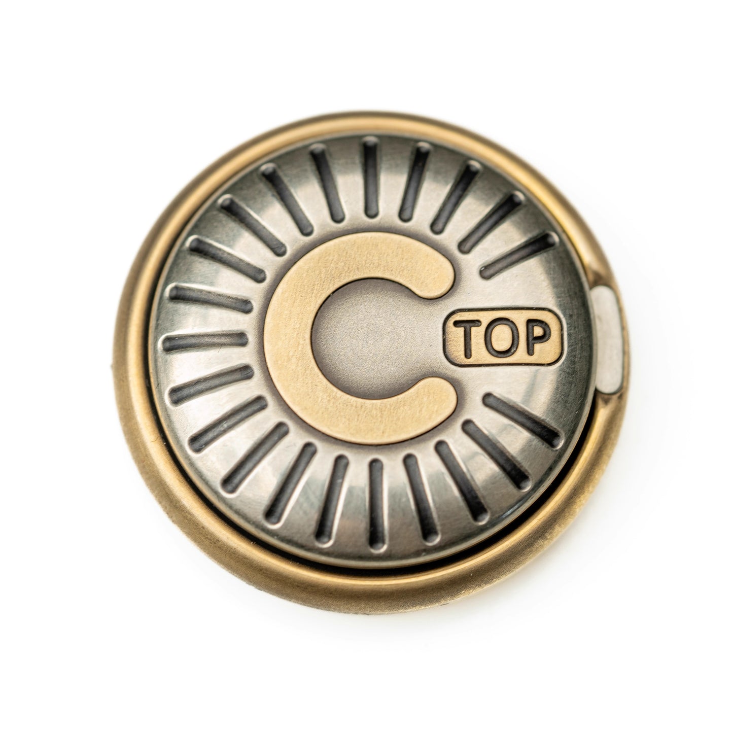 MetalToys DZ Top-C Mechanical Coin Shape Hand Slider | Top - C Stainless Steel Mechanical Coin Fidget Slider for Collection &amp; Gift