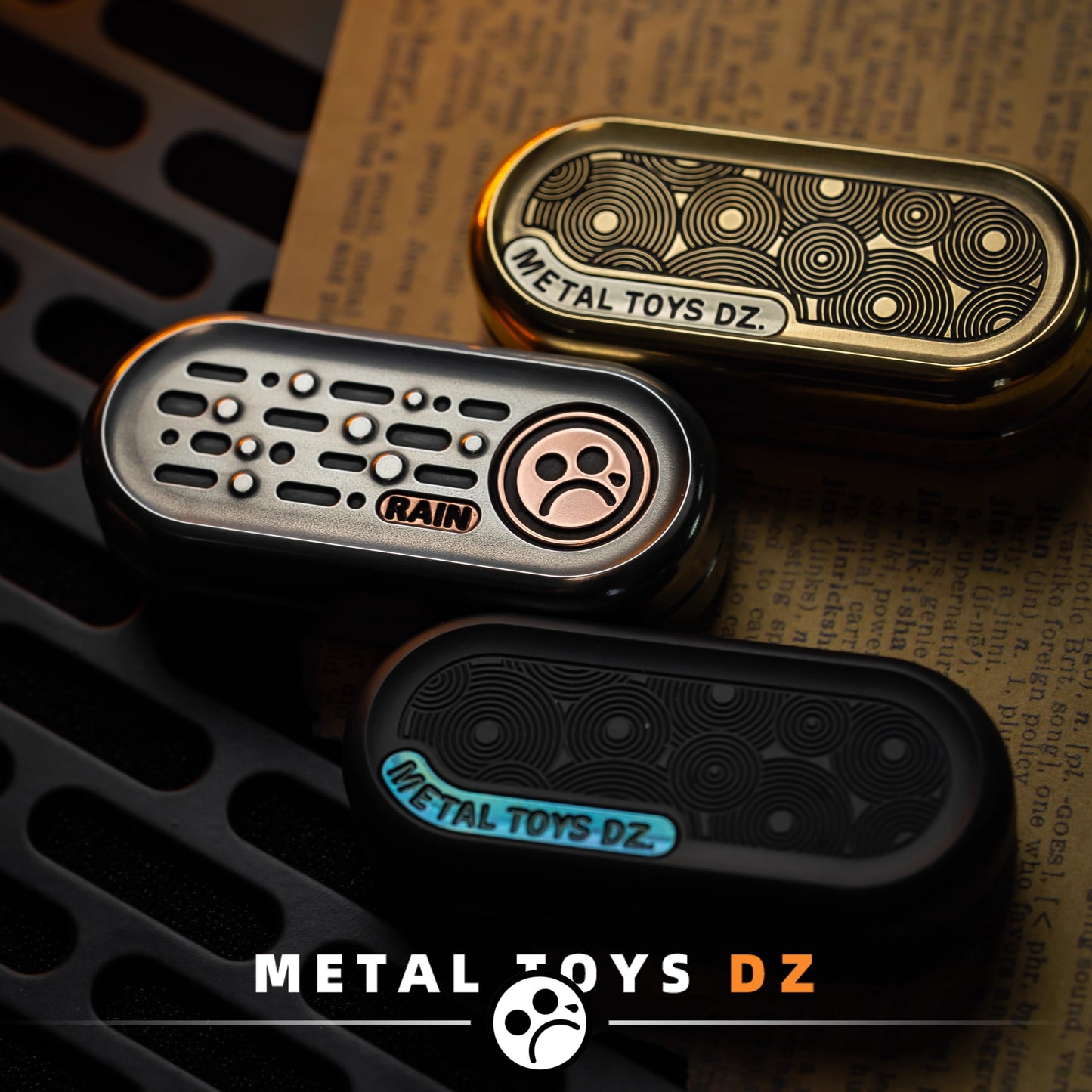 Metal Toys Dz Top-B Rain Hand Push Haptic Slider | Dz Top-B Rain EDC Hand Haptic Push Slider Push Pop Fidget Toys&nbsp; | Metal Fidget Push Pop Toys Anti-Stress Autism ADHD Hand Slider for Gift