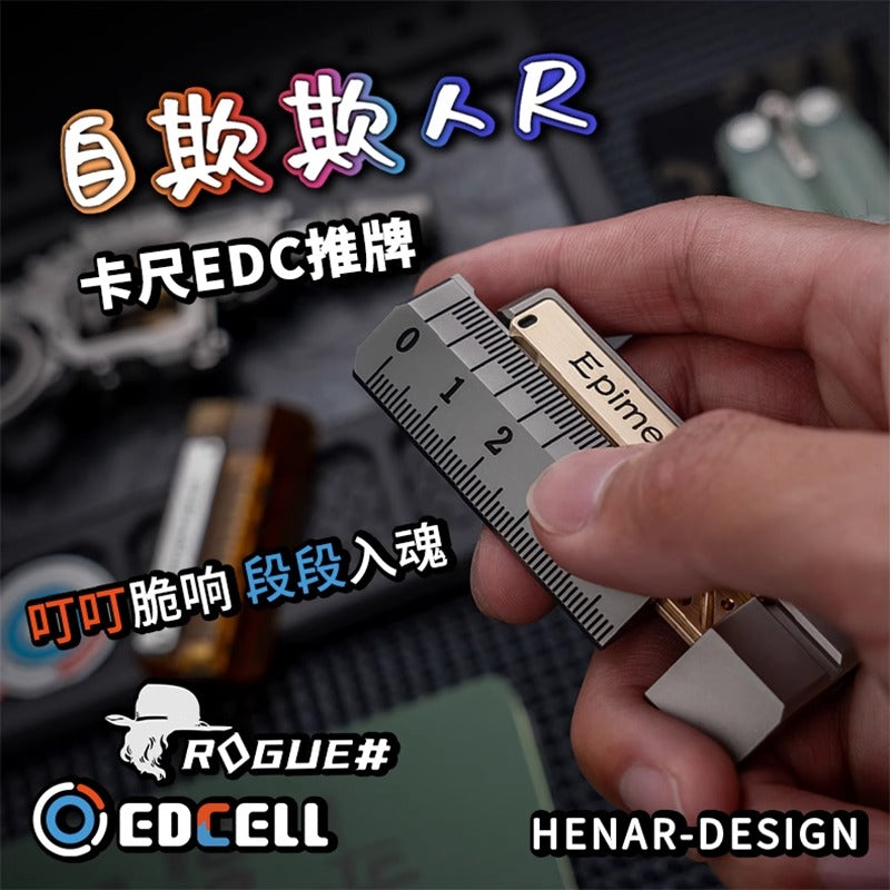 EDCELL x ROGUE Co-Branded "Deception Ruler" Mechanical Push Slider | EDCELL x ROUGUE EDC Haptic Hand Deception Ruler Fidget Slider for Collection &amp; Gift
