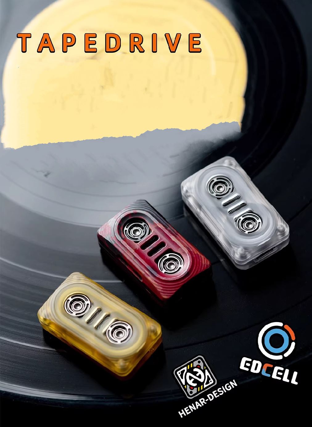 New EDCELL "TAPE DRIVE" PEI_PC_Copper Hand Push Fidget Slider for Collection & Gift