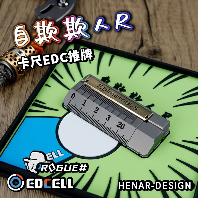 EDCELL x ROGUE Co-Branded "Deception Ruler" Mechanical Push Slider | EDCELL x ROUGUE EDC Haptic Hand Deception Ruler Fidget Slider for Collection &amp; Gift