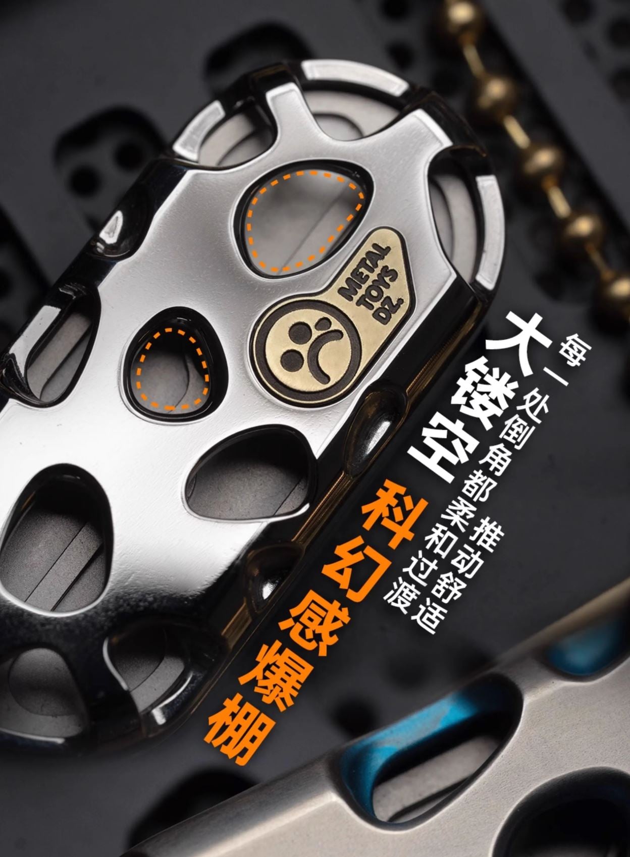 Metal Toys Dz Top-B "KONG" Hand Push Haptic Slider | Dz Top-B "KONG" EDC Hand Haptic Push Slider Push Pop Fidget Toys | Metal Fidget Push Pop Toys Anti-Stress Autism ADHD Hand Slider for Gift