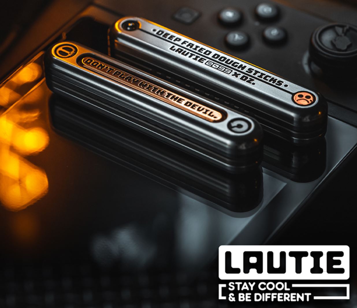 Lautie x Dz Top-D Hand Push Slider | Lautie x Dz Top-D EDC Push Slider | Lautie x Dz Hand Metal Fidget for Gift & Collection