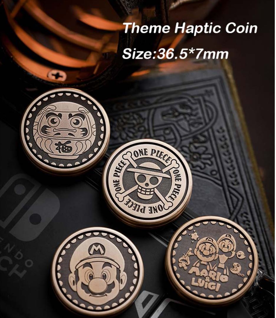Mini ACEDC Stainless Steel Cartoon Theme Coin Shape Push Slider | Metal Theme Coin Push Slider | Mini EDC Cartoon Coin Slider for Collection