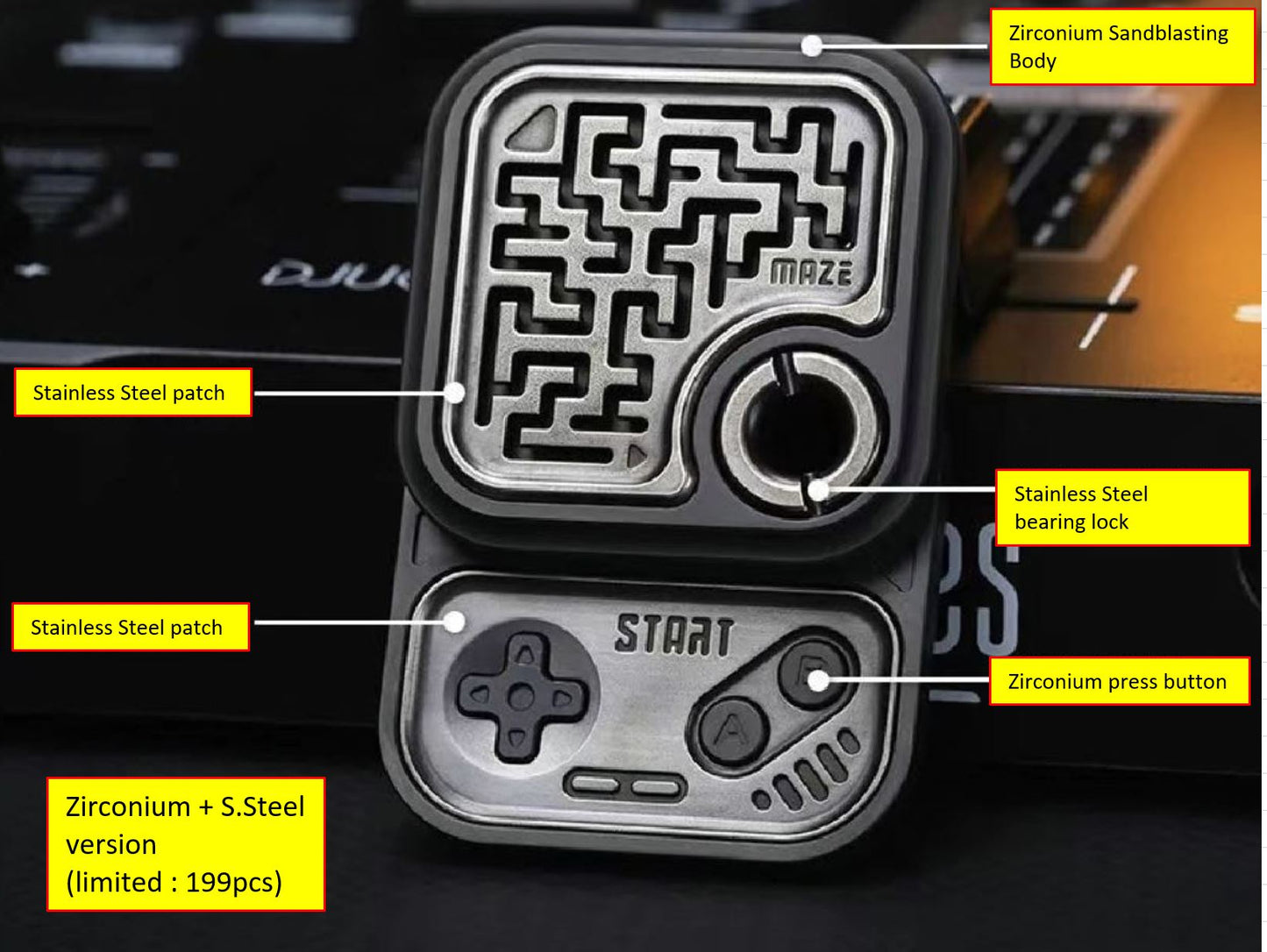 01 EDC Mechanical MAZE GAME Block Hand Push Slider | ZeroOne EDC MAZE BLOCK Haptic Hand Fidget Slider for Collection &amp; Gift