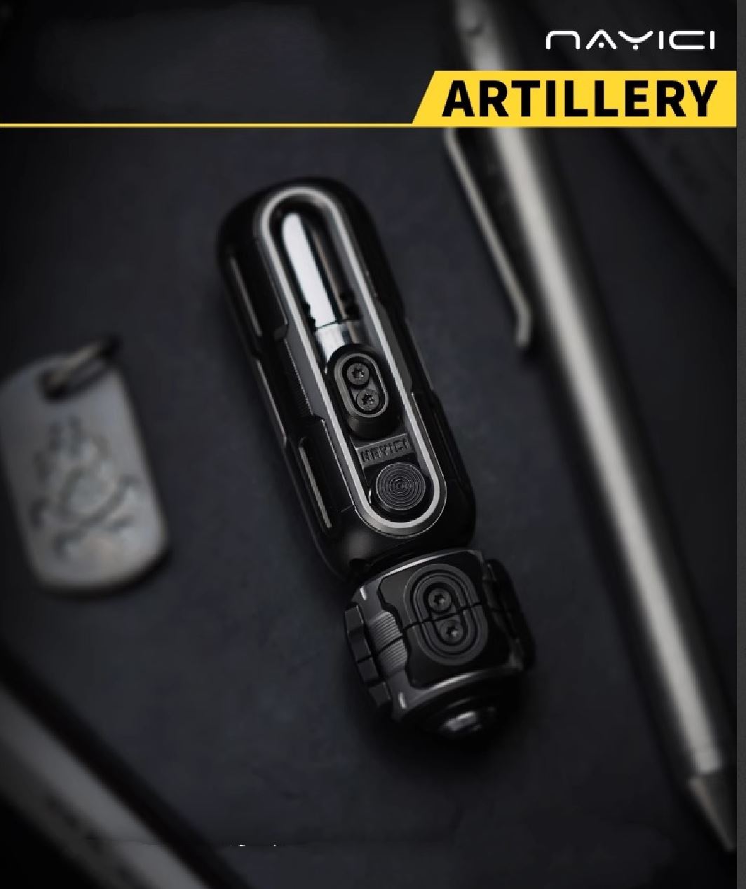 New MUYI NAYICI ARTILLERY Mechanical Ratchet Push Hand Slider | MUYI ARTILLERY Hand Push Slider | MUYI Ratchet Hand Push Fidget Toys for Collection & Gift