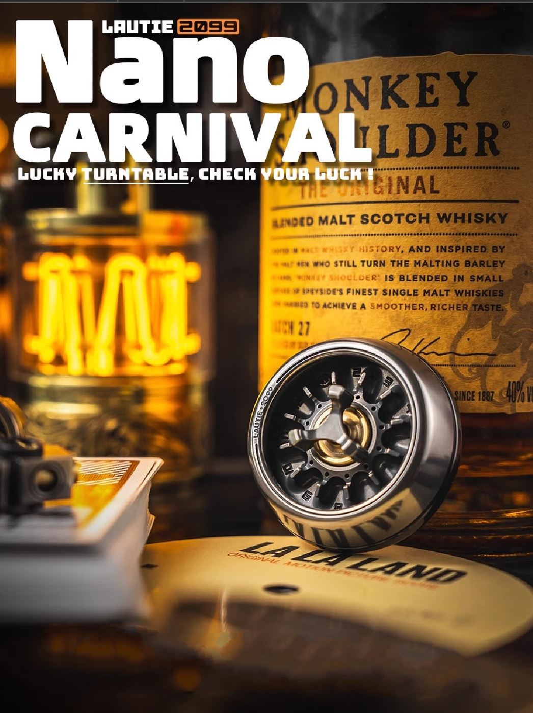 Lautie 2099 Series Nano Carnival Lucky Turn Table Hand Gyro Spinner | Lautie Nano Carnival Lucky Turn Table Hand Gyro Fidget for Collection and Gift