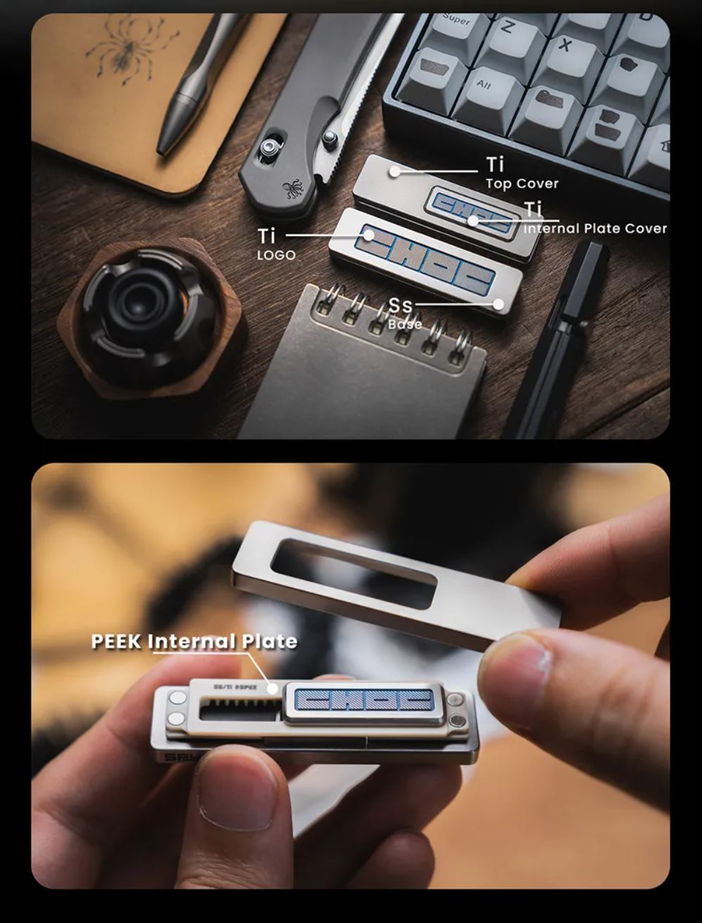 Lautie EDC Choc Mechanical Hand Fidget Slider | Lautie Choc Hand Haptic Slider EDC for Collection & Gift