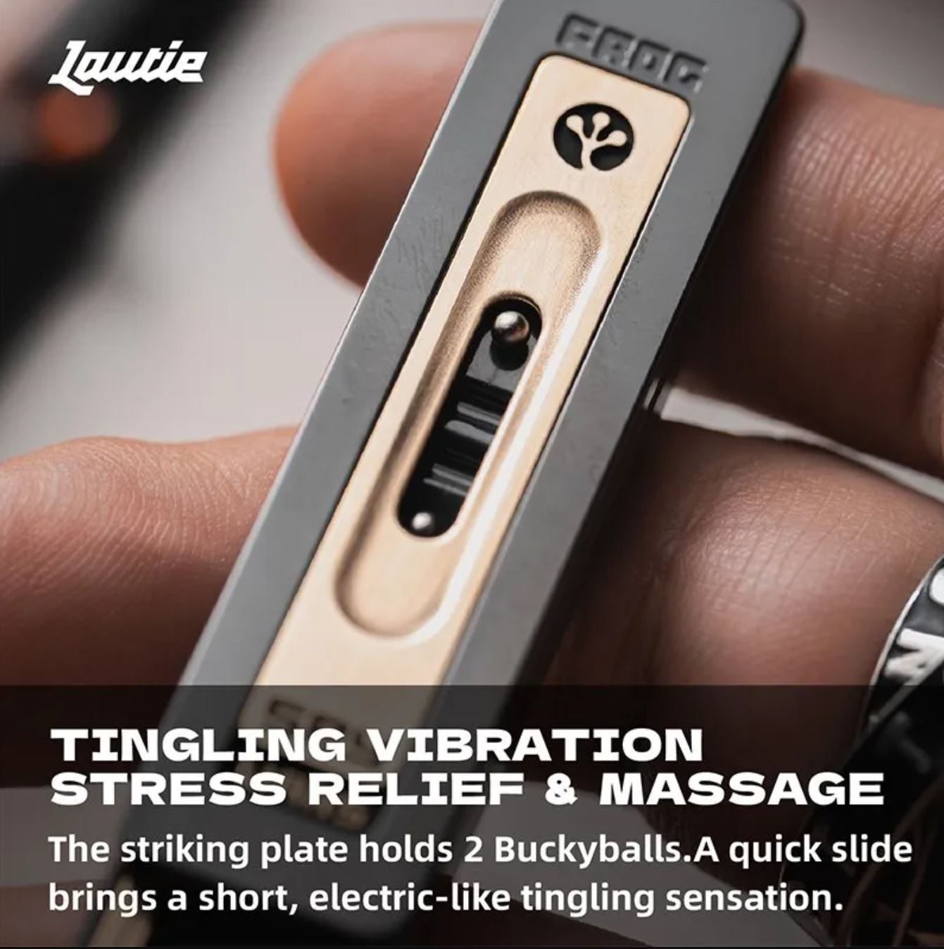 LAUTIE “Frog” Mechanical Fidget Slider | Lautie "Frog" Hand Haptic Slider EDC for Collection & Gift