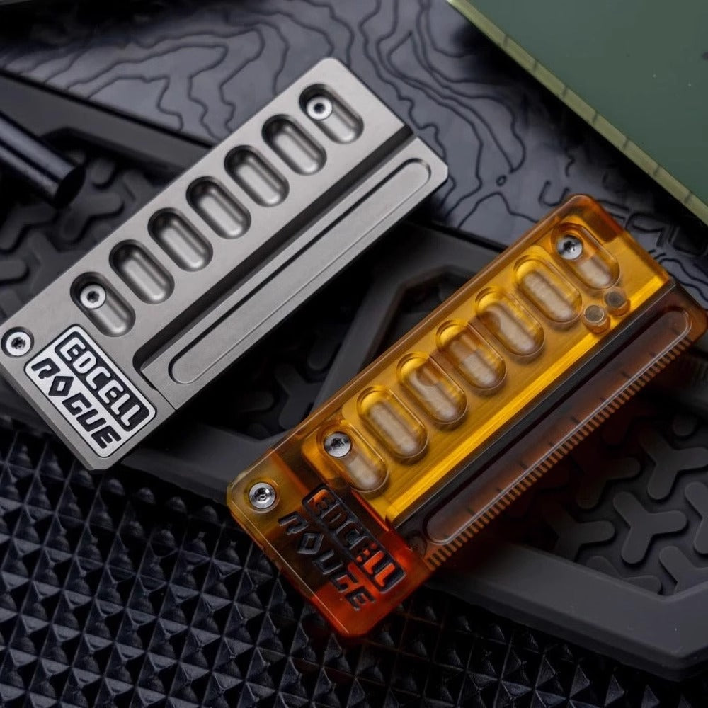 EDCELL x ROGUE Co-Branded "Deception Ruler" Mechanical Push Slider | EDCELL x ROUGUE EDC Haptic Hand Deception Ruler Fidget Slider for Collection &amp; Gift