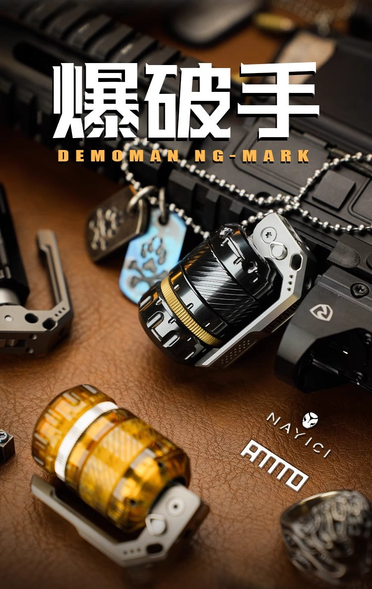 New MUYI NAYICI DEMOMAN Mechanical Hand Fidget Slider | MUYI NAYICI DEMOMAN Hand Push Slider EDC Fidget Toys for Collection & Gift