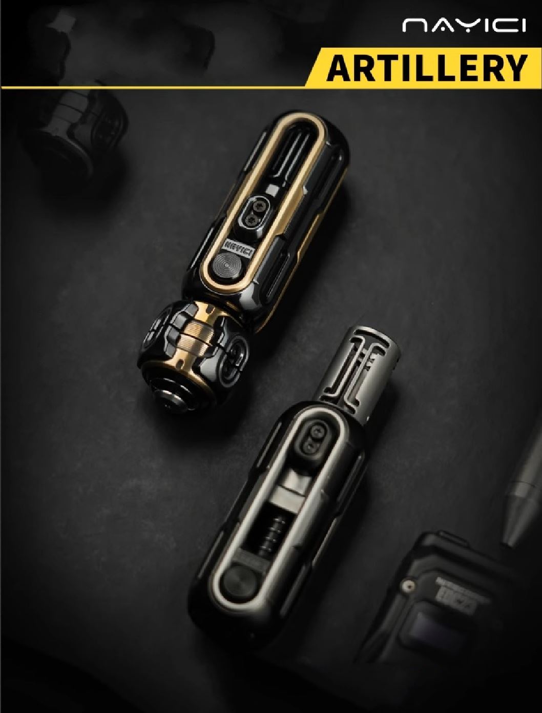 New MUYI NAYICI ARTILLERY Mechanical Ratchet Push Hand Slider | MUYI ARTILLERY Hand Push Slider | MUYI Ratchet Hand Push Fidget Toys for Collection & Gift