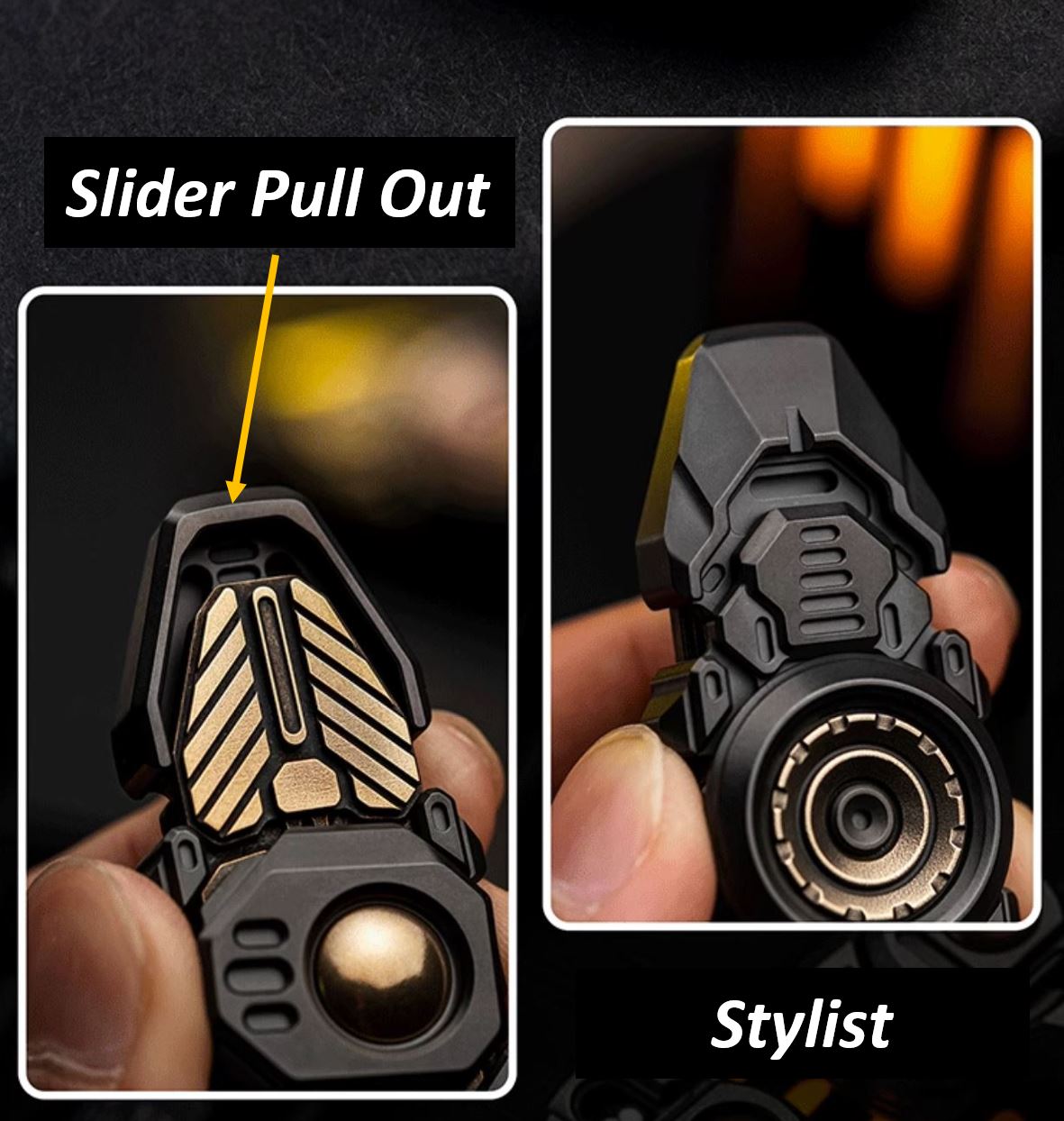 WANWU Courier Mini Robot Stainless Steel Hand Gyro Fidget Spinner | WANWU Courier Mini Robot EDC Hand Spinner | Mini Robot Courier PPB Steel Hand Fidget for Gift & Collection