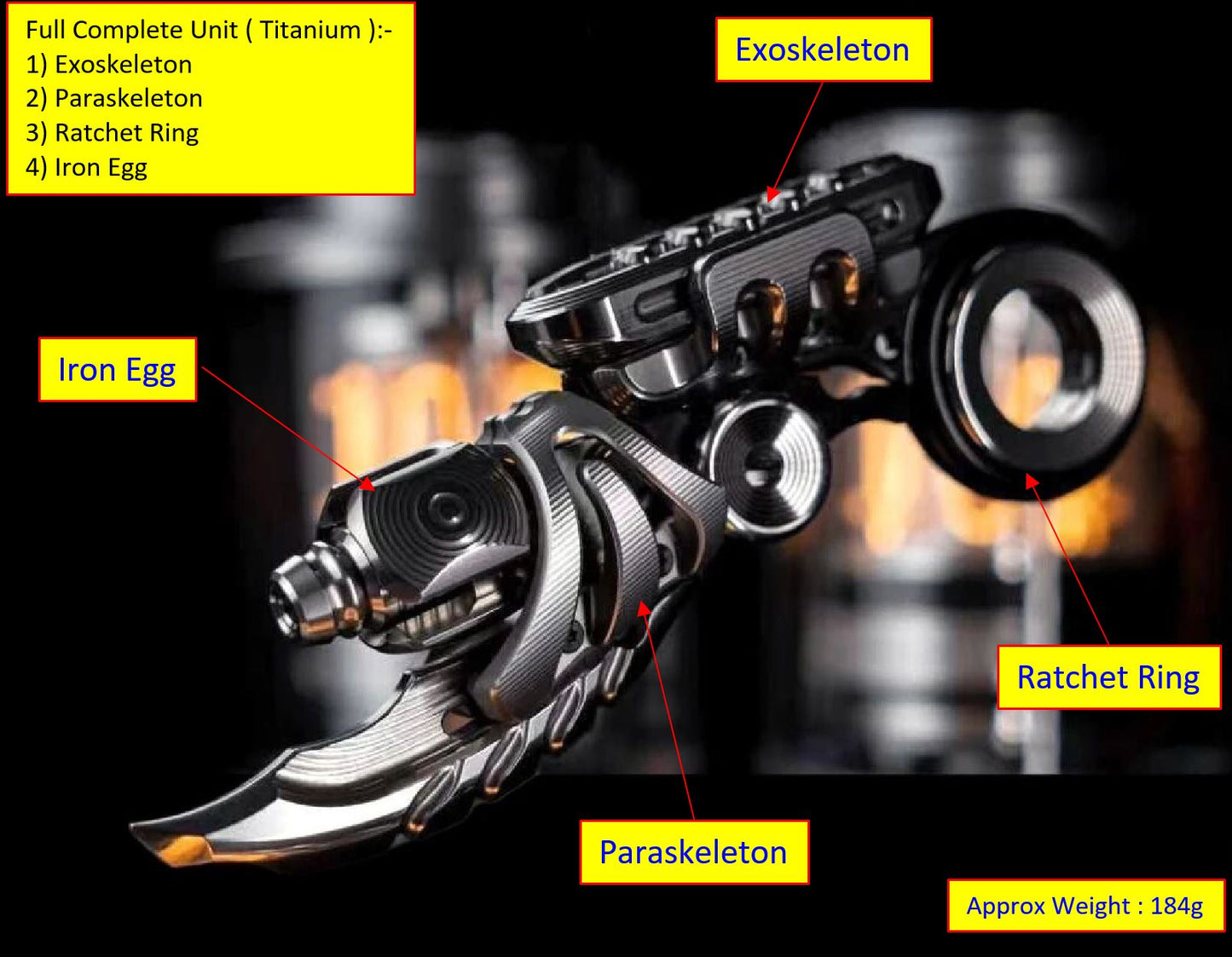 New WANWU EXOSKELETON Zirconium Mechanical Magnetic Hand Haptic Push Slider | New Zirconium EXOSKELETON EDC PEI Hand Push Slider | WANWU EXOSKELETON PPB Fidget Toys for Collection & Gift