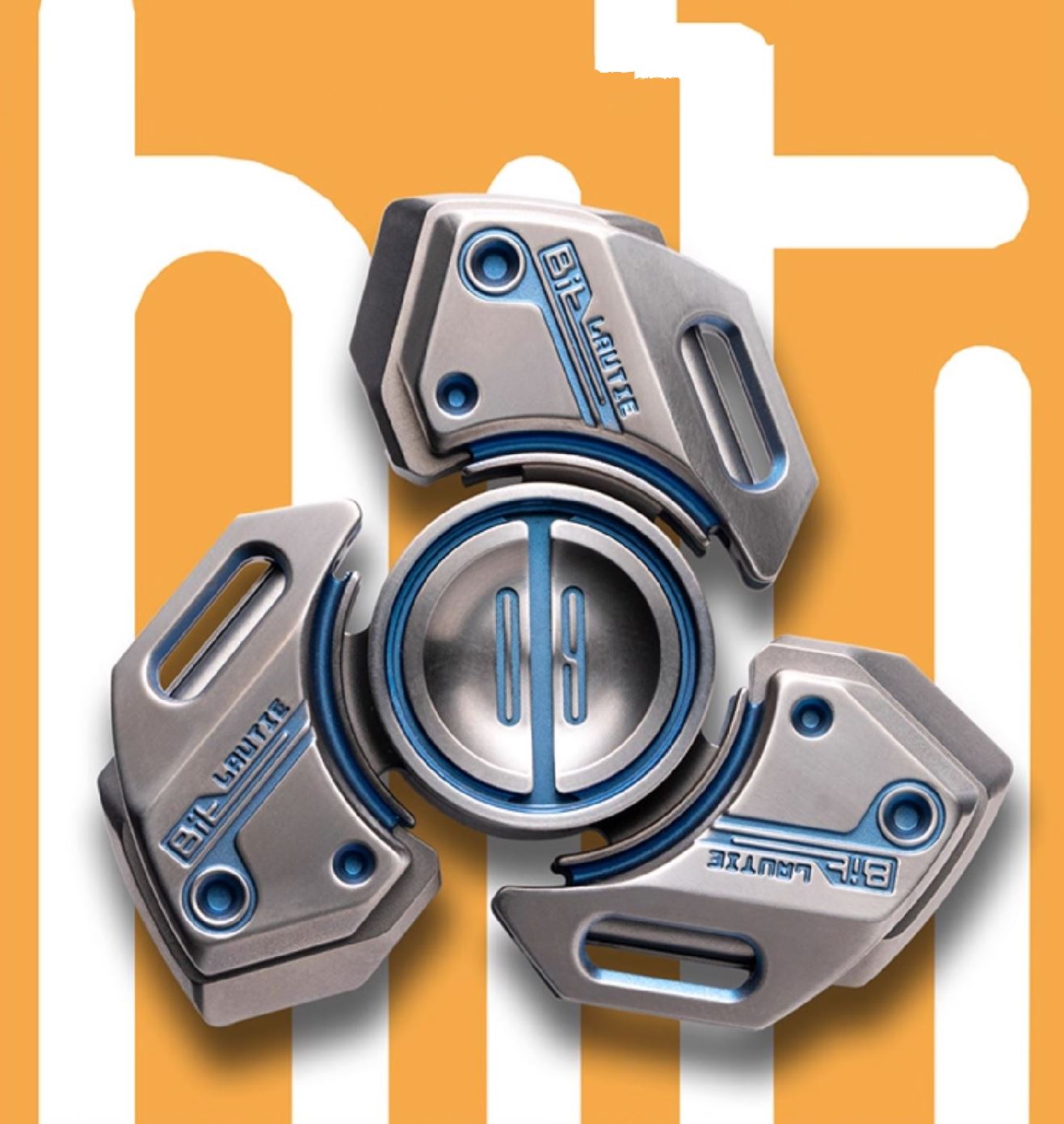 Lautie Bit 09 Titanium Blue Hand Gyro Fidget Spinner for Collection & Gift