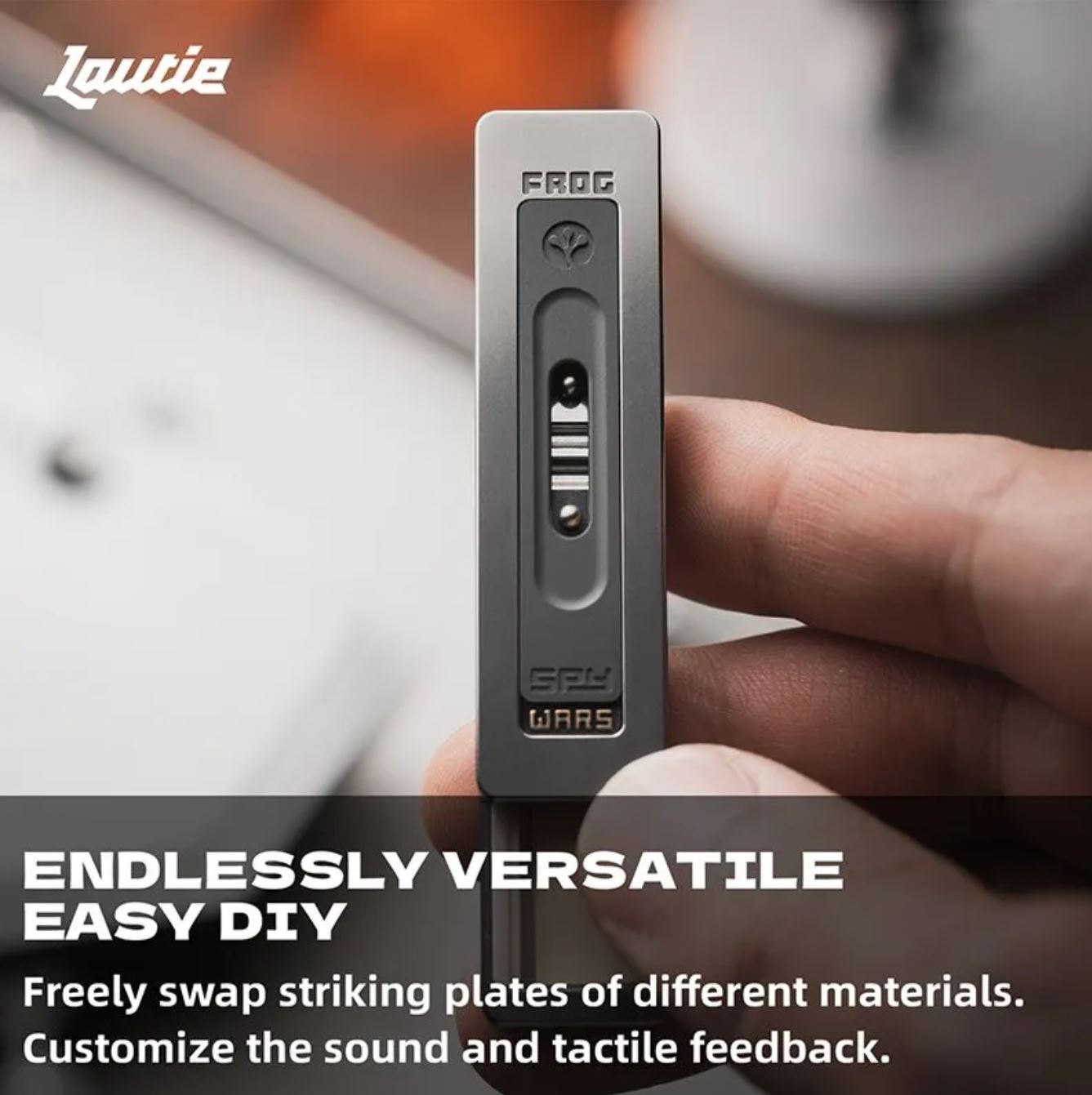 LAUTIE “Frog” Mechanical Fidget Slider | Lautie "Frog" Hand Haptic Slider EDC for Collection & Gift