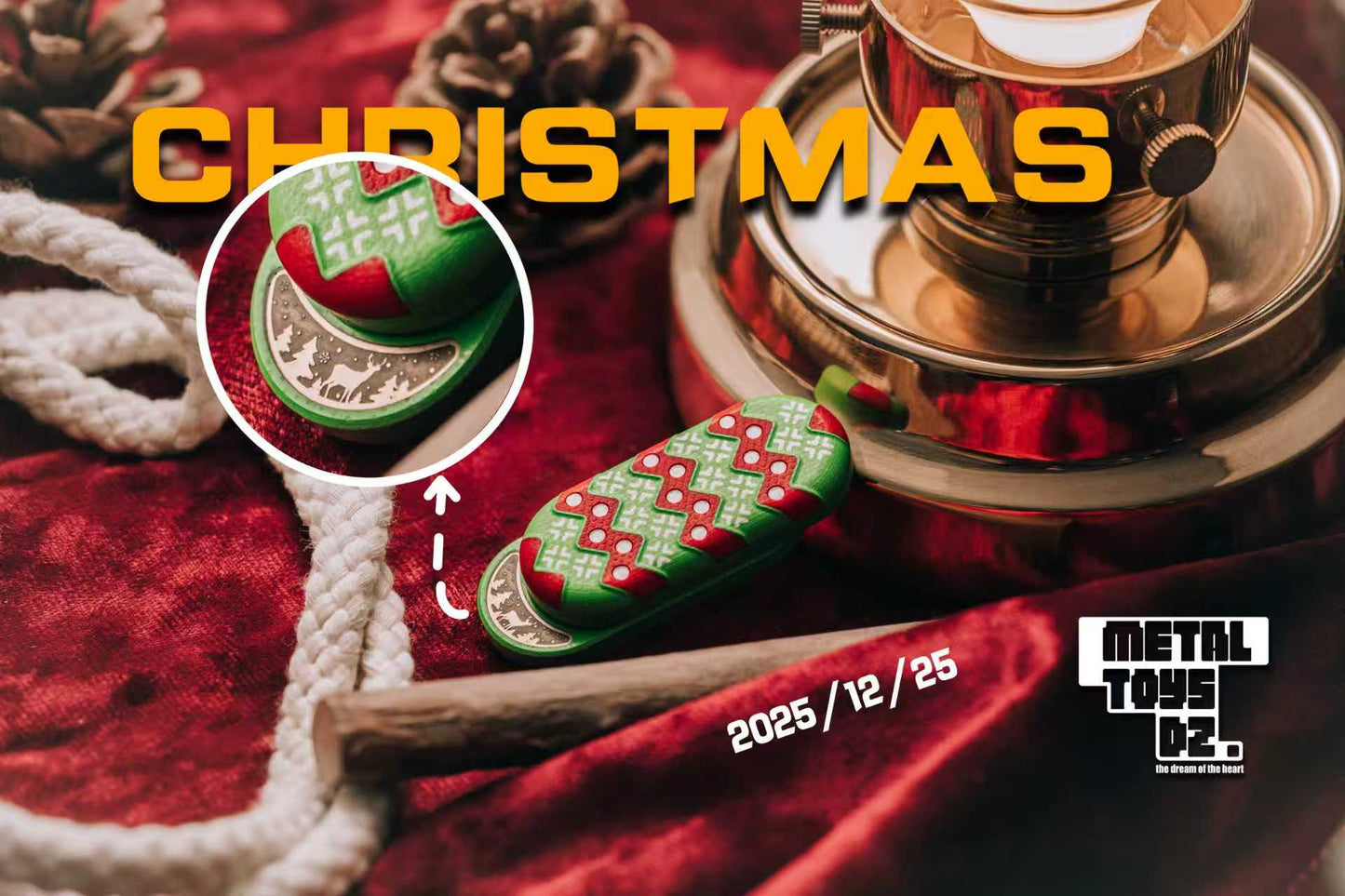 Metal Toys Dz Top-B Christmas Special Edition G10 Hand Push Haptic Slider for Collection & Gift