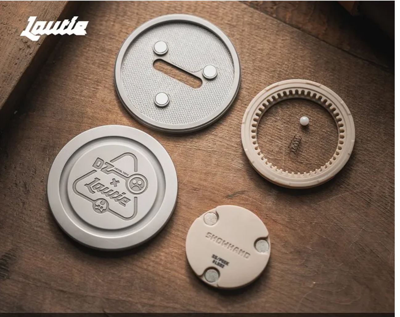 Lautie x Metal Toys DZ "ShowHand" Mechanical Coin Shape EDC PPB Fidget Hand Slider for Gift & Collection