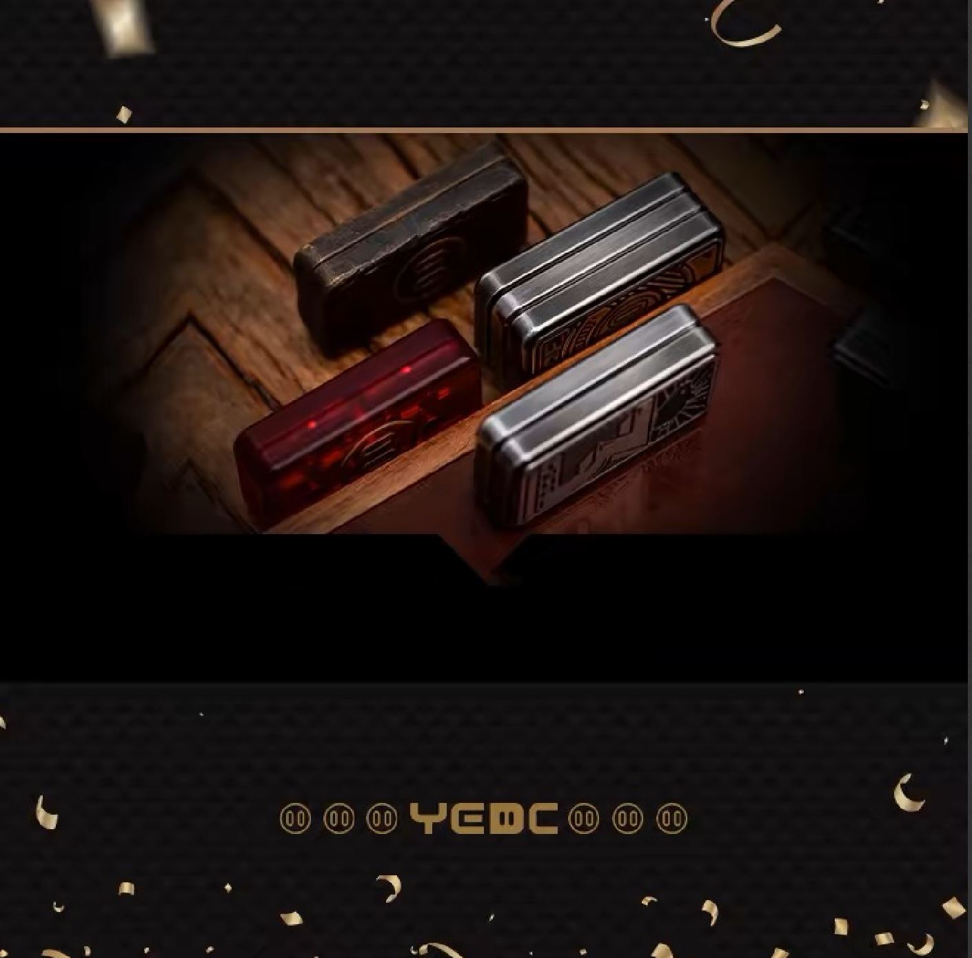 YEDC 3rd Anniversary Limited Hand Haptic Slider | YEDC three layer Anniversary Metal EDC Hand Fidget Toy for Collection &amp; Gift