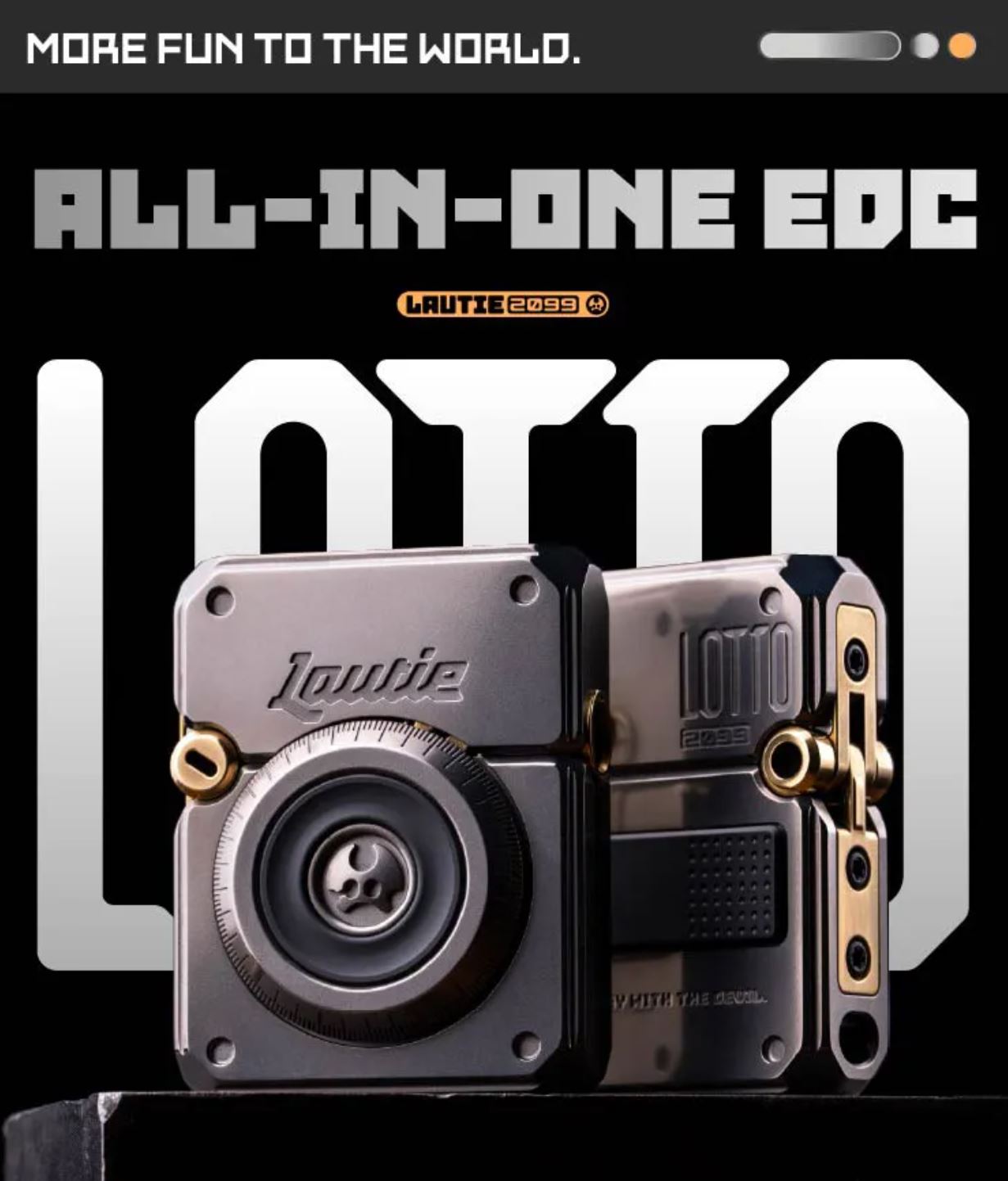 New Lautie 2099 Series Lotto Titanium Lighter Box Gyro Fidget Slider Spinner for Collection & Gift