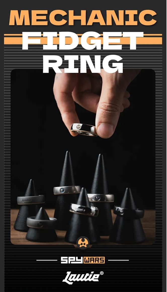 New Launching Lautie SpyWar Mechanic I - Slim Fidget Ring for Collection & Gift
