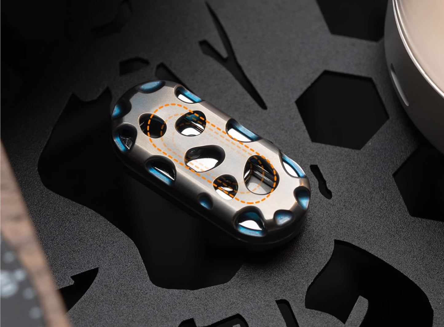 Metal Toys Dz Top-B "KONG" Hand Push Haptic Slider | Dz Top-B "KONG" EDC Hand Haptic Push Slider Push Pop Fidget Toys | Metal Fidget Push Pop Toys Anti-Stress Autism ADHD Hand Slider for Gift