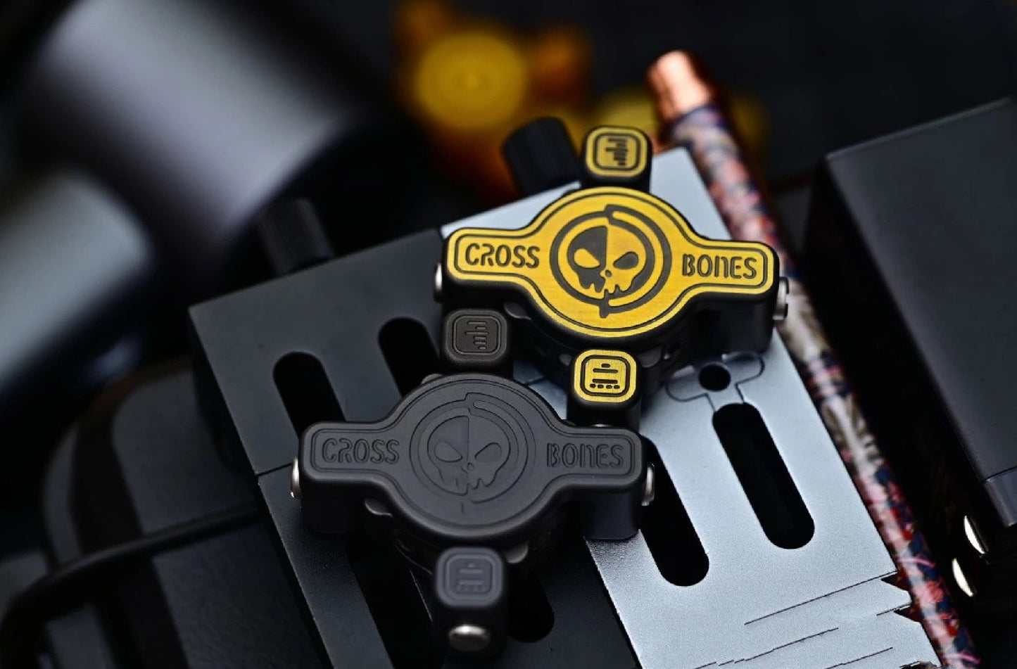 New Osseous Point Cross Bones Hand Haptic Fidget Slider | Cross Bones Fidget Toys Hand Push Slider | Cross Bones EDC Push Slider for Gift & Collection.