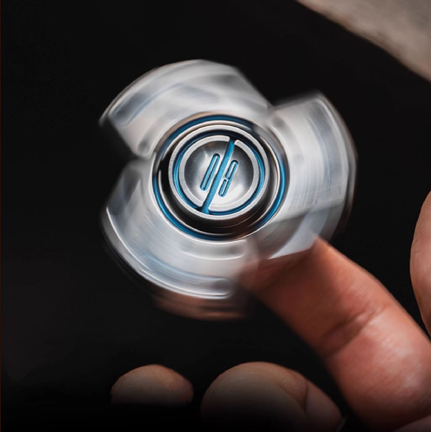 Lautie Bit 09 Titanium Blue Hand Gyro Fidget Spinner for Collection & Gift